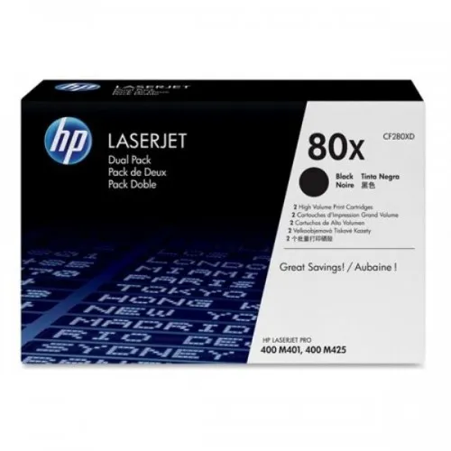 HP 80X 6900 Sayfa Kapasiteli Siyah Toner CF280XD