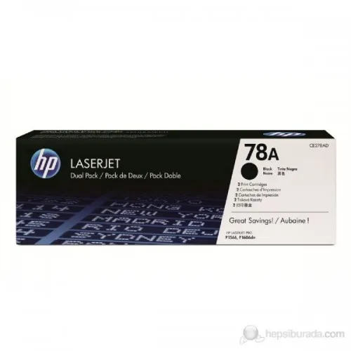 HP 78A 2100 Sayfa Kapasiteli Siyah Toner CE278AD